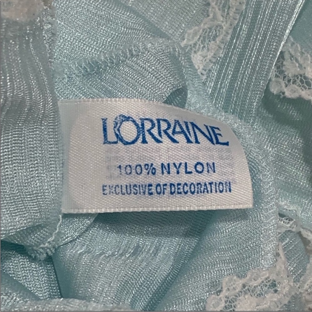 Vintage Lorraine Nylon and Lace Floor Length Pale Blue Nightgown - Picture 9 of 9